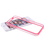 Cover/Cornice Bumper in TPU Fucsia e Trasparente con Tasti x Apple iPhone 5