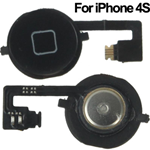 2 in 1 Bottone Home con Flat + Pulsante Nero per Apple iPhone 4S