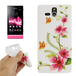 Custodia in TPU Fiori e Farfalle x Sony Ericsson St25i / Xperia