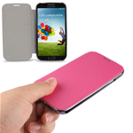 Custodia in PVC Viola Metallizzato e Flip Laterale Fucsia x Samsung i9505 / i9500 Galaxy S4 / SIV