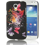 Custodia in PVC Nero e Farfalle per Samsung Galaxy S4 Mini / i9190 / i9192 / i9195