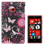 Custodia in PVC Nero Fiori e Farfalle per Nokia Lumia 720