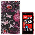 Custodia in PVC Nero Fiori e Farfalle per Nokia Lumia 720