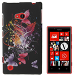 Custodia in PVC Nero Farfalle Danzanti per Nokia Lumia 720