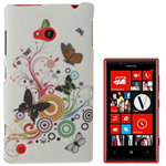 Custodia in PVC Bianco e Farfalle per Nokia Lumia 720