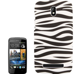 Custodia in PVC Bianco Nero Zebrato per HTC Desire 500