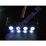 Luce a 4 LED Bianchi 12v per illuminazione PC, Targa  Moto e Auto, ecc