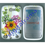 Custodia in TPU Bulk White/Bianco Flower/Fiori 01 x HTC G8 / Desire / Wildfire