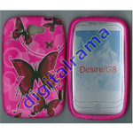 Custodia in TPU Bulk Pink/Rosa Butterfly/Farfalla x HTC G8 / Desire / Wildfire