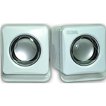 Casse Speaker Stereo 2.0 Autoalimentate Bianco EXSAL per Mp3, Mp4, PC, Notebook