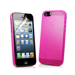 Custodia in PVC Forato Ultrasottile Fucsia + Pellicola x Apple iPhone 5