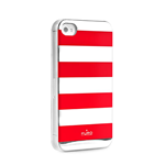 Custodia in PVC Motivo a strisce con effetto specchio e rosso per Apple iPhone 4 & 4S