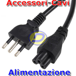 Cavo alimentazione italiana IEC320 C5 3 Poli 1,8 mt per Alimentatori Notebook